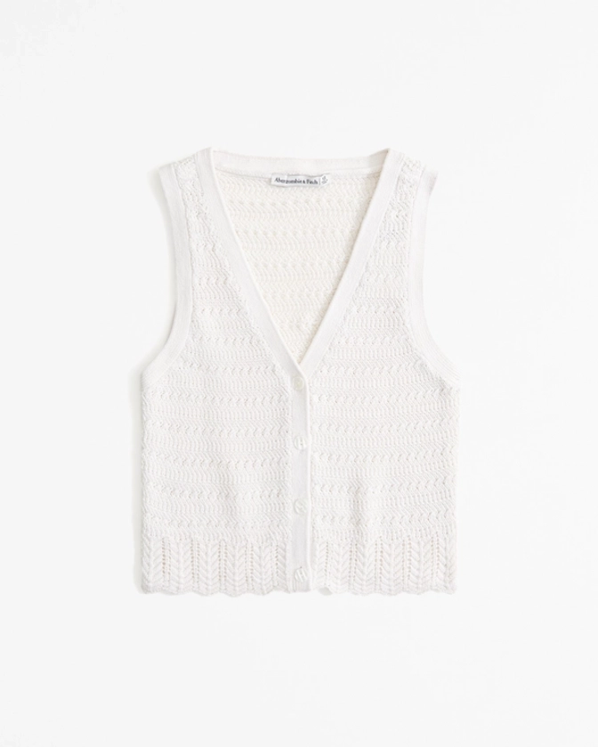 Women's Crochet-Style Sweater Vest | Women's Tops | Abercrombie.com