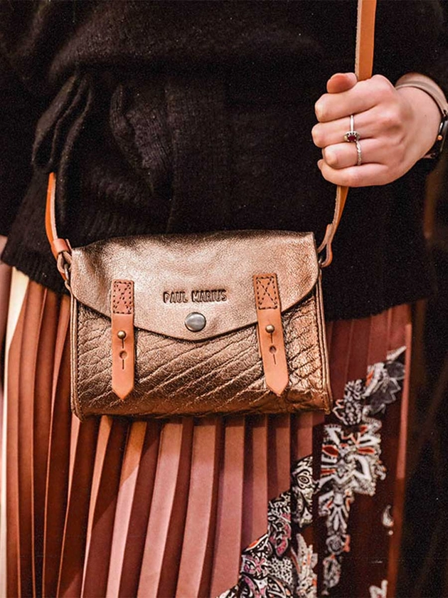 Le Mini Indispensable Cuivré - sac bandoulière cuir femme Cuivré | PAUL MARIUS