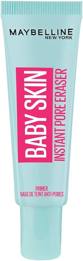 Maybelline New York Make Up Basis, Baby Skin Primer, Langanhaltend und porenverfeinernd, Transparent, 22 ml Gleichmäßiger Teint