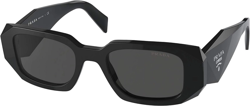 Amazon.com: Prada PR 17WS 1AB5S0 Black Plastic Rectangle Sunglasses Grey Lens : Clothing, Shoes & Jewelry