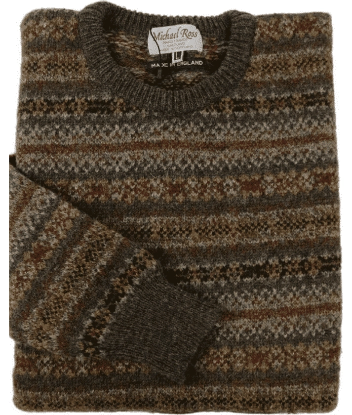 Harvest Fair Isle Ladies Crew F117 Bracken | Buy Britain