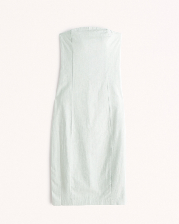 Women's Strapless Linen-Blend Midi Dress | Women's New Arrivals | Abercrombie.com