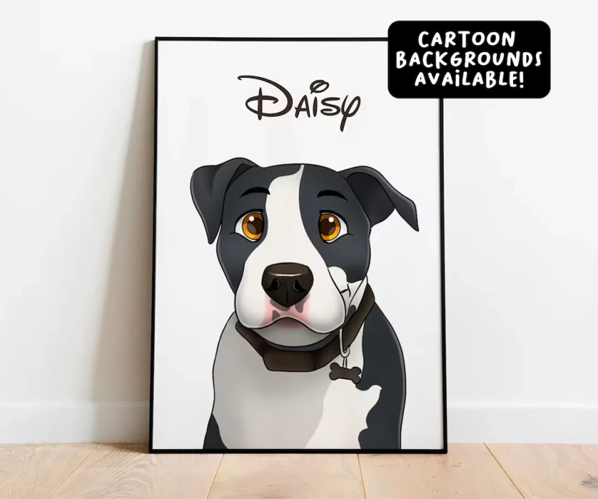 Custom Disney-cartoon Pet Portrait Personalized Portraits Gifts for Birthday, Anniversary & More Custom Pet Art Digital and Prints - Etsy