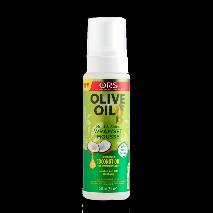 ORS Olive Oil Wrap/Set Mousse, All Hair Types, Defines, Soft Hold, 7 oz ., Women, Shine Enhancing