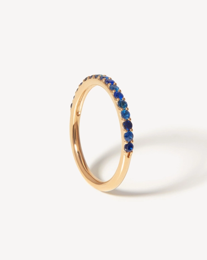 Fine Half Sapphire Eternity Ring | 14ct Solid Gold/Sapphire