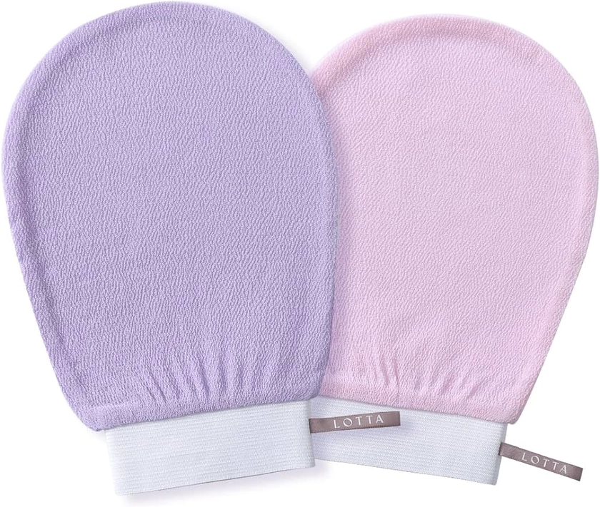 Exfoliating Gloves 2Pcs Deep Exfoliation Mitt of 150D Shower Body Scrub Exfoliant Scrubber Glove Skin for Cleanse Dead or Dry Skin 100% Viscose Fiber Suitable for Men and Women