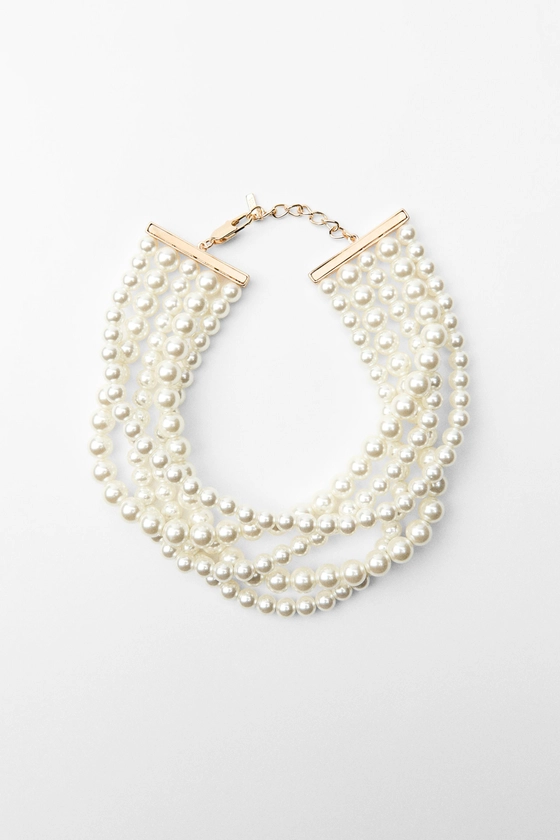 COLLIER RAS DU COU PERLES