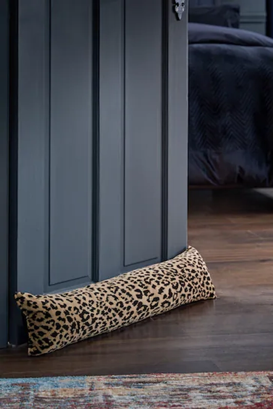 Buy Black/Animal Leopard Velvet Draught Excluder from the Next UK online shop