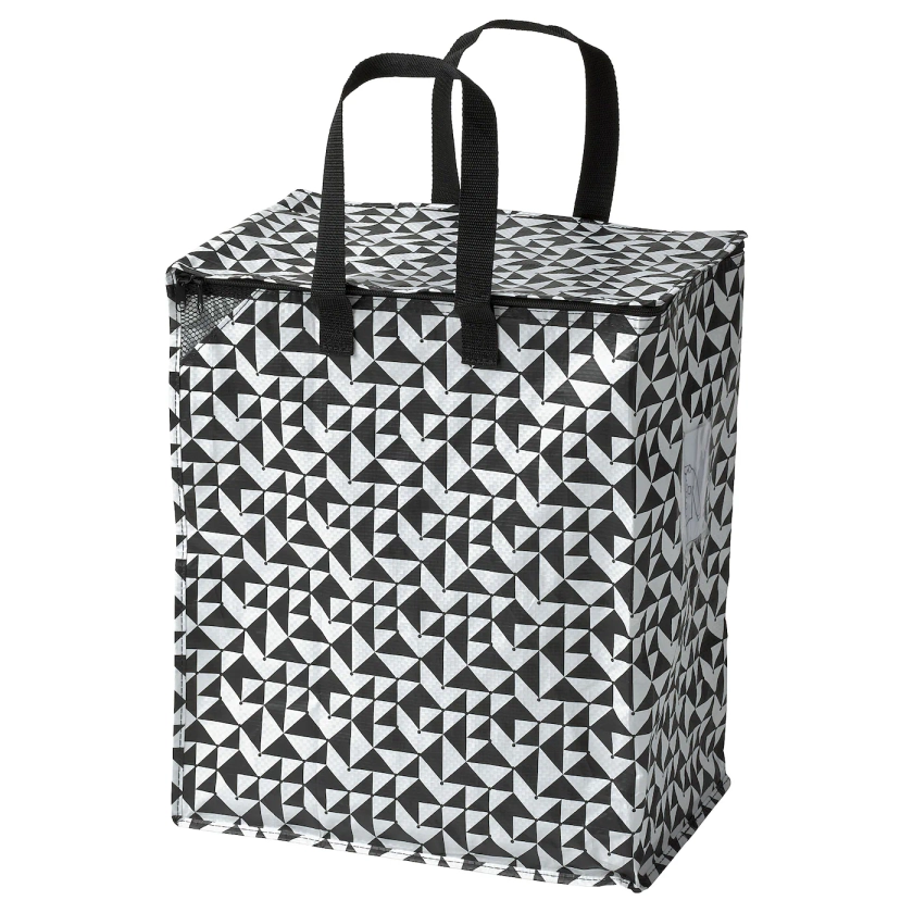 KNALLA bag, black/white, 40x25x47 cm/47 l - IKEA