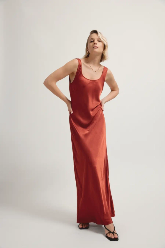 Shop Cecilia Slip Dress in Orange | Max Women's Fashion NZ
