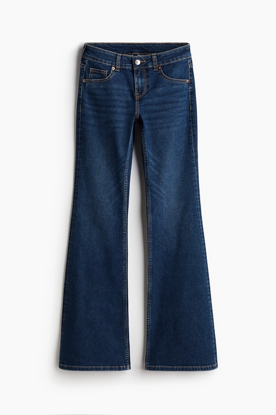 Flared Low Jeans - Taille basse - Longue - Bleu denim clair - FEMME | H&M FR