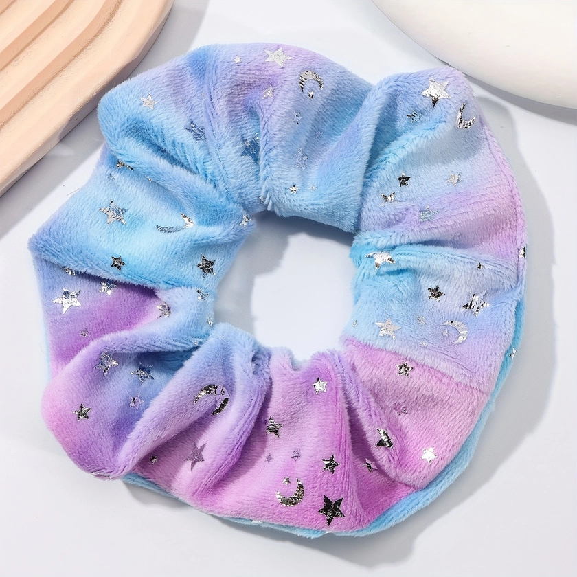 Gradient Scrunchie Ponytail Rubber Band Star - Temu