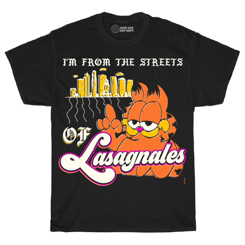 Streets of Lasagnales Black Tee