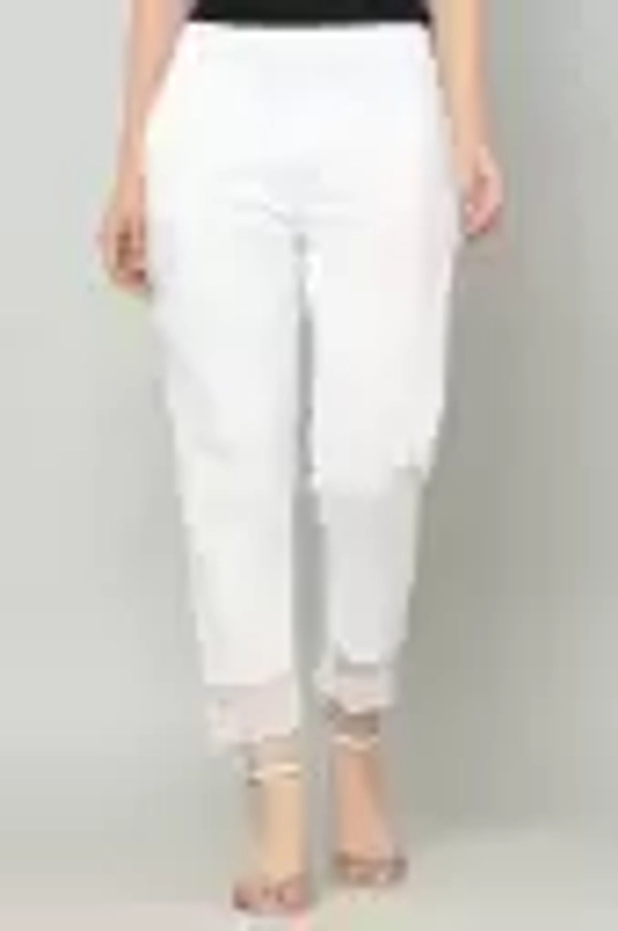 Sellingsea Regular Fit Women White Trousers