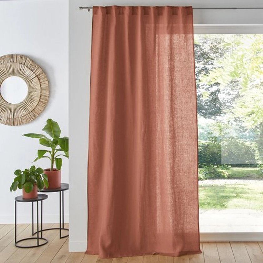 Onega Washed Linen Single Curtain with Concealed Tabs