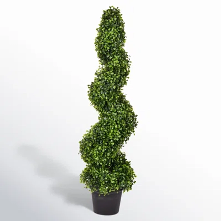 Laurel Foundry Modern Farmhouse Artificial Potted Green Boxwood Spiral Tree | Birch Lane