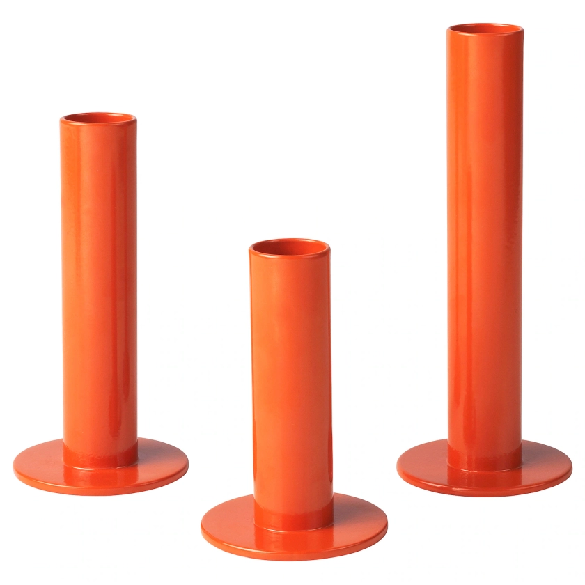 TUVKORNELL bougeoir, lot de 3, orange - IKEA