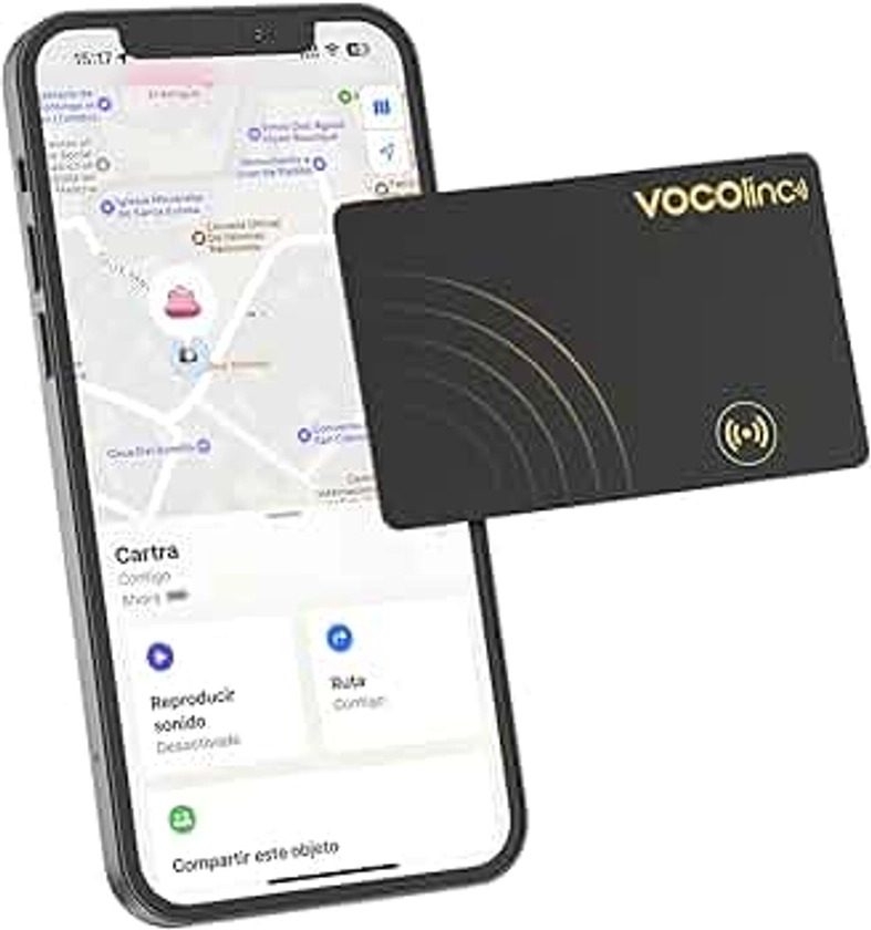 VOCOlinc Localizador Wallet Tracker, 1.6mm Slim Smart Air Bluetooth Card Tag Compatible con Buscar Apple (Solo iOS), Buscador de Objetos para Cartera, Maletas, Pasaporte, IP67 Impermeable, Negro