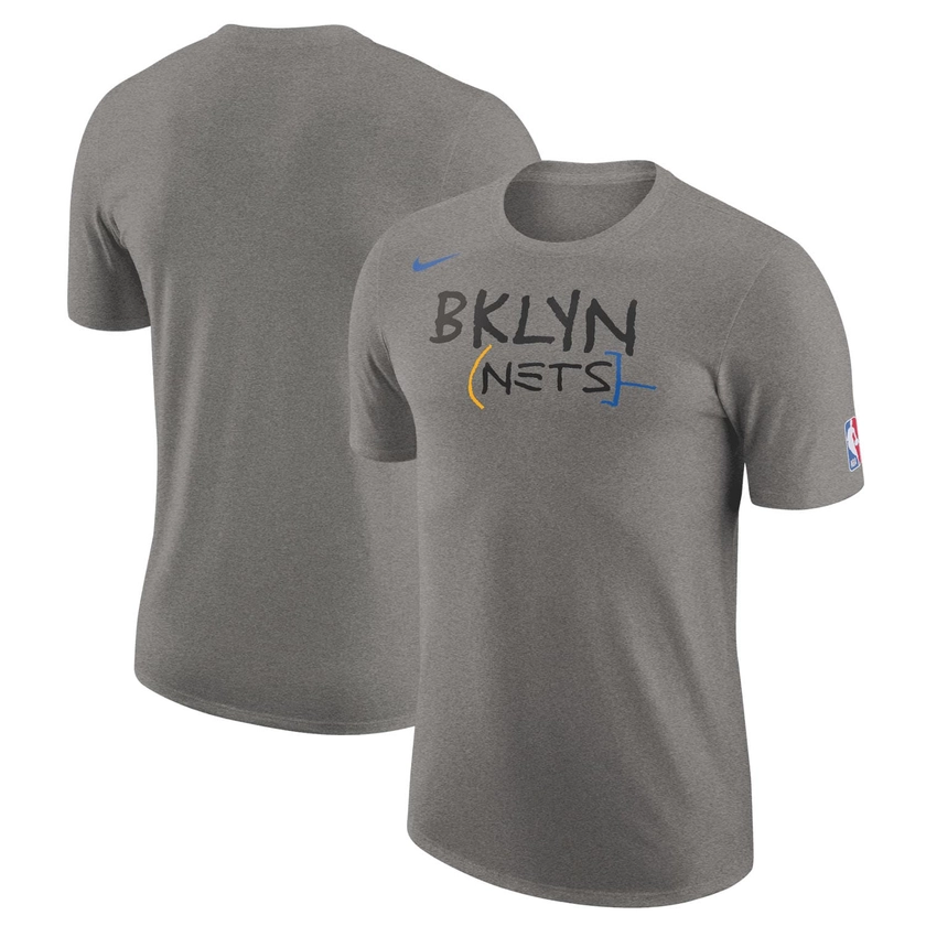 Men's Brooklyn Nets Nike Heather Charcoal 2022/23 City Edition Essential Logo T-Shirt