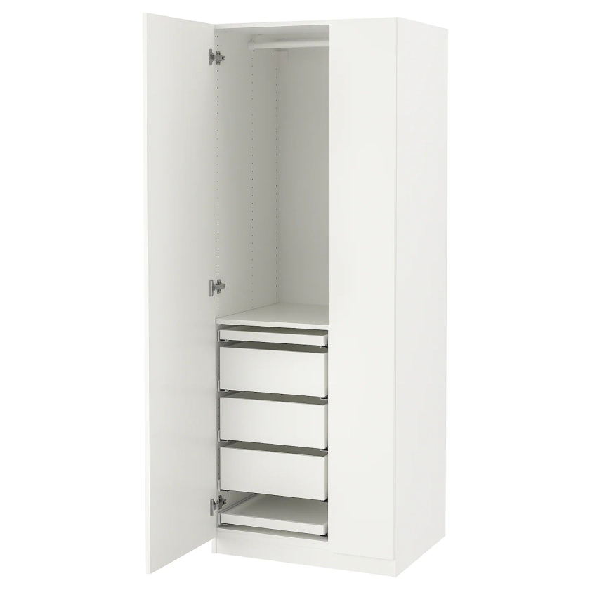 PAX / FORSAND wardrobe combination, white/white, 75x60x201 cm - IKEA
