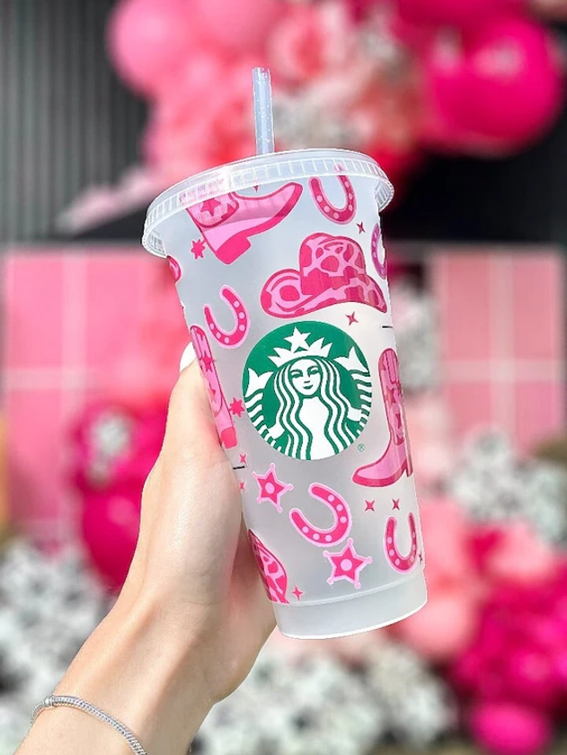 Cow Girl Starbucks Iced Coffee Cup | Cold Cup | Starbucks 24oz | Reusable Cup | Cow Print Starbucks Cup | Starbucks Tumbler | Country Lover