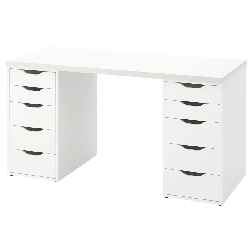 LAGKAPTEN / ALEX desk, white, 140x60 cm - IKEA