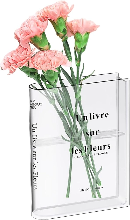 Vase Livre, Vase Acrylique Transparent, Vase en Forme de Livre, Vase Tulipes, Vase de Livre pour Fleurs, Décoration de Table de Chambre à Coucher, Salon, Bureau : Amazon.fr: Cuisine et Maison