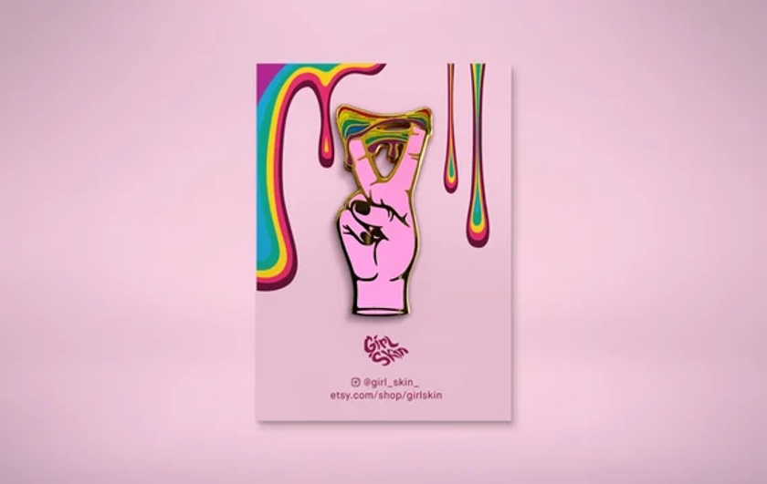 Rainbow Peace Enamel Pin By Girl Skin