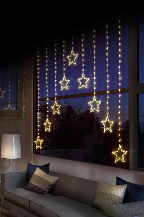 Buy Premier Decorations Ltd White 303 LEDs Star V Shape Curtain Christmas Lights from the Next UK online shop