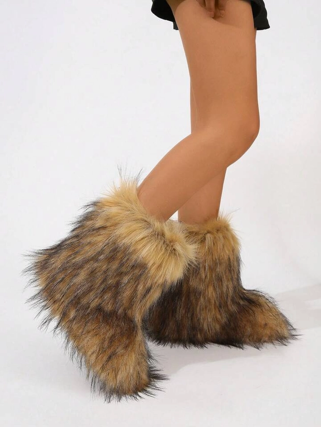 Ladies' Fashionable Long Furry Boots
