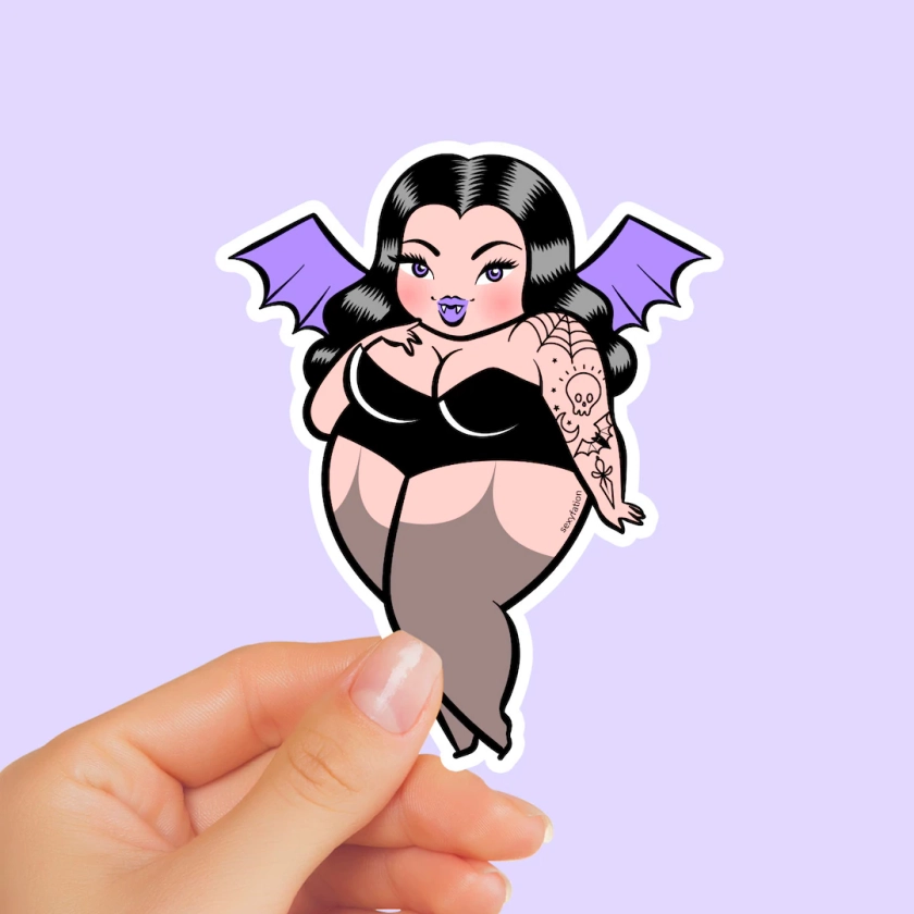 OPHELIA STICKER Sexyfation, Vampire Sticker, Spooky Sticker, Halloween Sticker, Wicca Sticker, Fat Pin Up, Body Positive Gift, Chubby Vamp - Etsy Australia