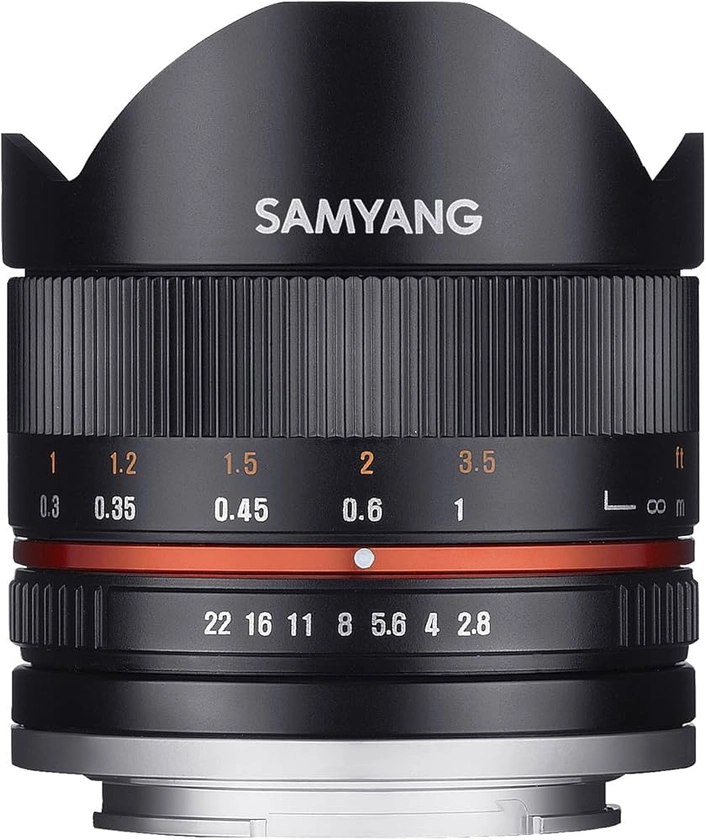 Samyang Lente Ojo de pez II de 8 mm F2.8 UMC (Negro) para cámaras Sony E-Mount (NEX) (SY8MBK28-E)