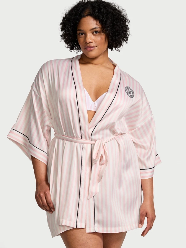 Buy Satin Short Piped Robe - Order Robes online 1125002200 - Victoria's Secret