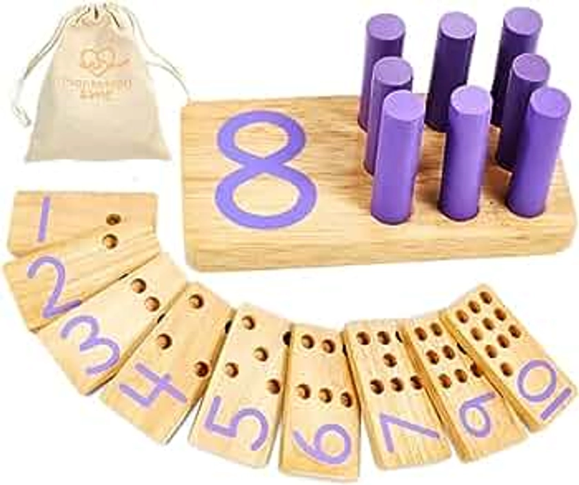 Counting Peg Board | Montessori Math and Numbers for Kids | Wooden Math Manipulatives Materials
