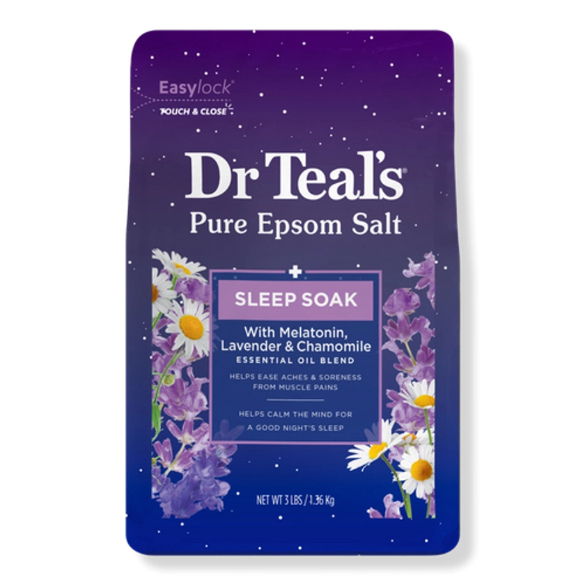 Pure Epsom Salt Soak, Sleep Blend with Melatonin, Lavender & Chamomile Essential Oils