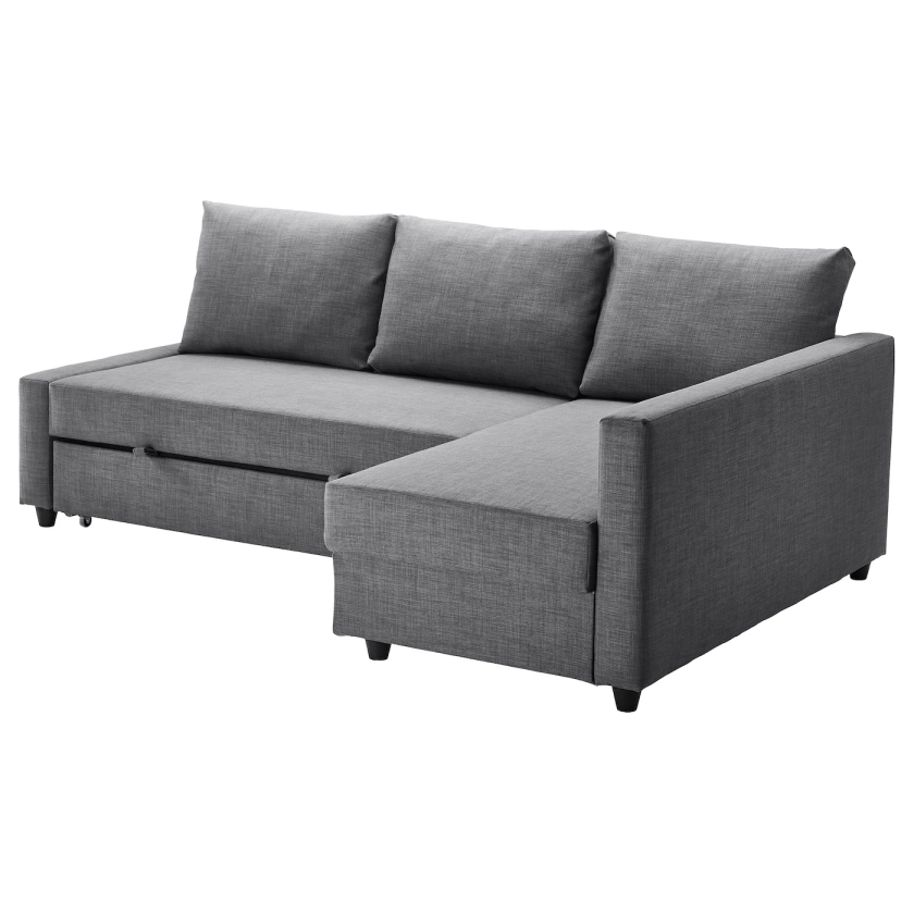 FRIHETEN Corner sofa-bed with storage - Skiftebo dark grey