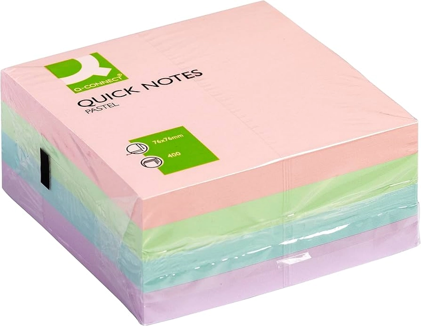 Q-Connect Quick Note Cube 76 x 76 mm Pastel : Amazon.co.uk: Stationery & Office Supplies