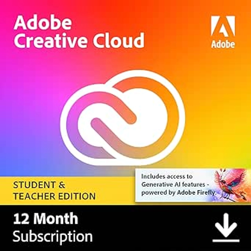 Amazon.com: Adobe Creative Cloud All Apps | Student & Teacher Discount |PC/MAC Online Code : Everything Else