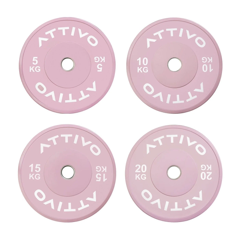 Pink Olympic Rubber Bumper Plates 5/10/15/20kg (Pairs)