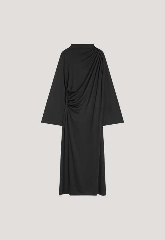 Draped Jersey Dress | Black