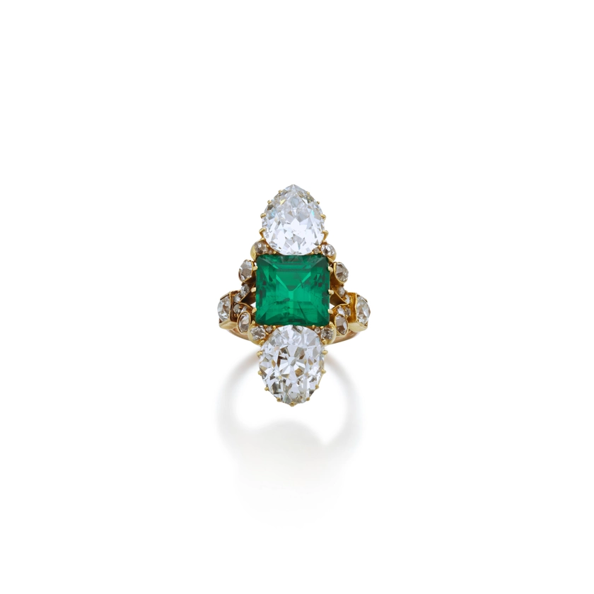 Fine emerald and diamond ring, circa 1890 | Royal & Noble Jewels | 2024 | Sotheby's