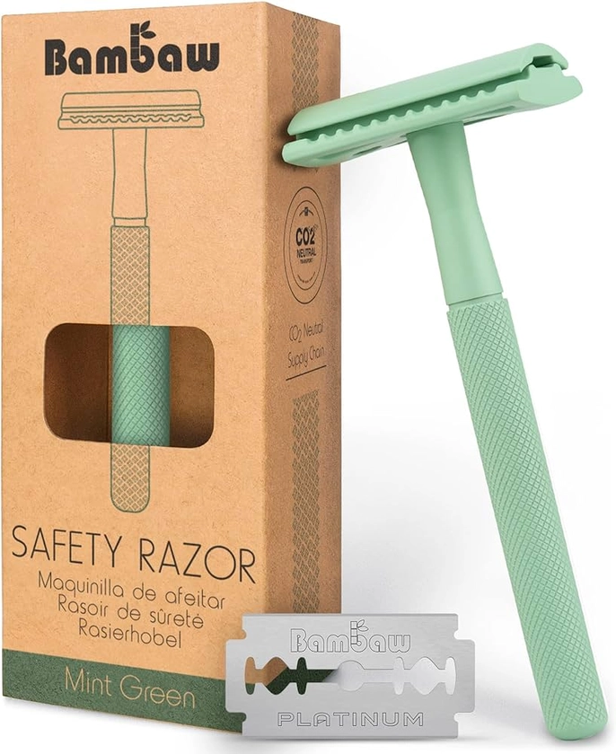 Rasoir de Sécurité en Métal | Rasoir de Sûreté Vert Menthe | Rasoir Pour Homme et Femme | Rasage Manuel | Compatible avec Toutes Lames Doubles | Rasoir Barbier | Rasoir Manuel Zéro Déchet | Bambaw : Amazon.fr: Hygiène et Santé