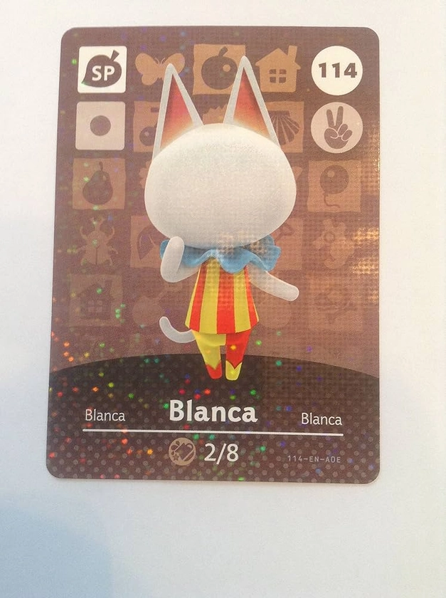 Amazon.com: Nintendo Animal Crossing Happy Home Designer Amiibo Card Blanca 114/200 USA Version : Video Games