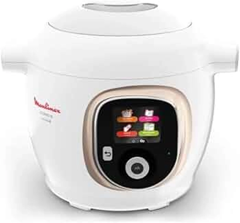 MOULINEX Multicuiseur CE86DA10 COOKEO Connect blanc 200 recettes