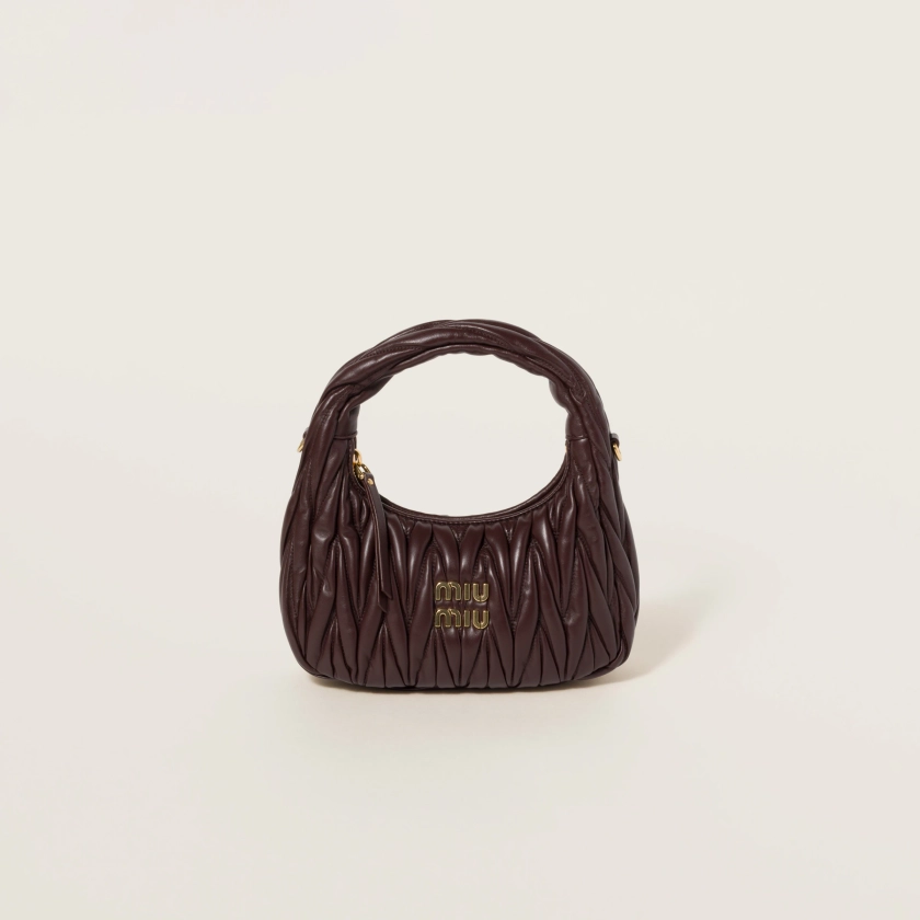 Briarwood Wander Matelassé Nappa Leather Hobo Bag | Miu Miu