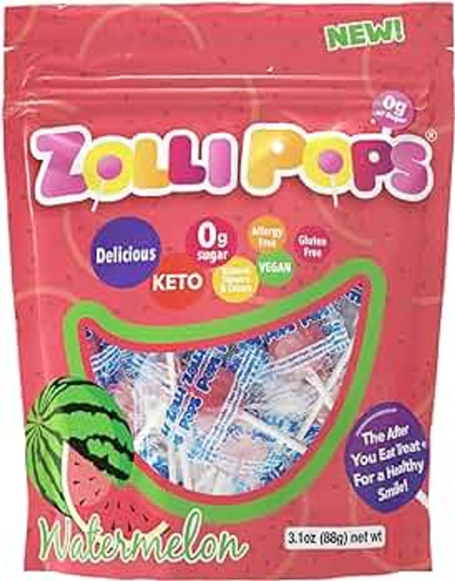 Zollipops Clean Teeth Lollipops, Watermelon, 3.1 Oz