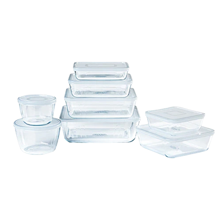 Lot de 8 plats de conservation en verre rectangulaires avec couvercle - Cook & Freeze