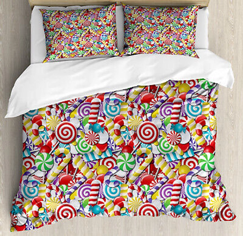 Candy Cane Duvet Cover Set Bonbons Lollipops | eBay