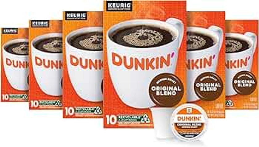 Dunkin' Original Blend Medium Roast Coffee, 60 Keurig K-Cup Pods