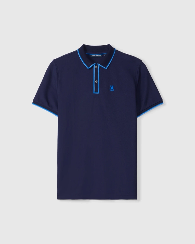 MENS BLUE KENT PIQUE POLO | PSYCHO BUNNY